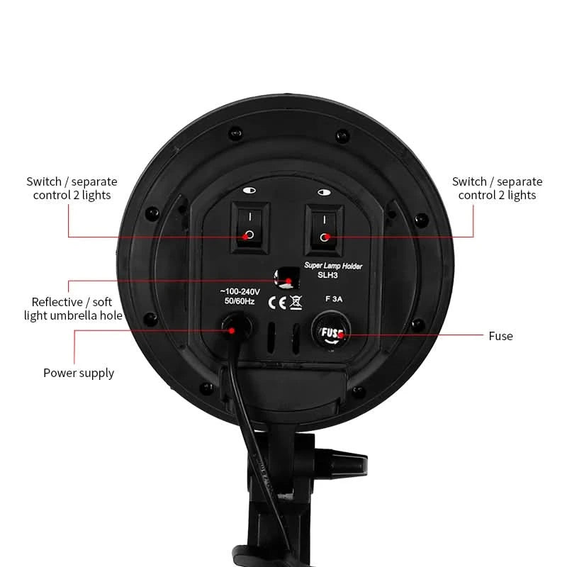 SH Photo Studio Softbox Light Kit Photographic Equipment Four Lamp Holders Continuous Light System With E27 Bulb Accessories