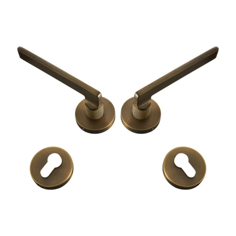 Dooroom Brass Door Lever Mute Black Gold Interior Bedroom Bathroom Wood Door Lock Set Dummy Handle Knob