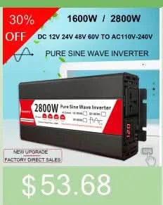 Pure Sine Wave Inverter 12V/24V To AC110V 220V 1000W 2000W 3000W Voltage Transformer Power Converter Solar Inverter LED Display