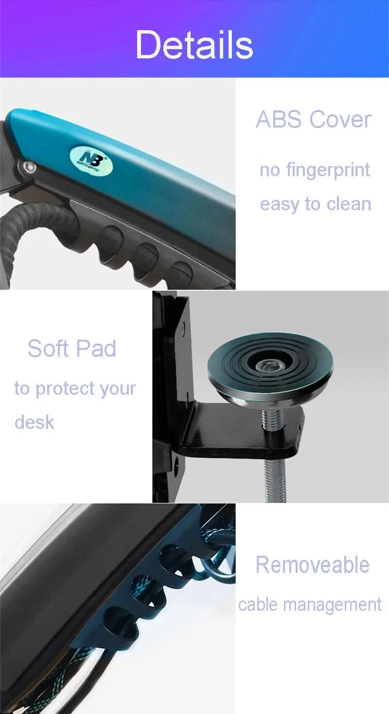 White Color Dual Arm Monitor Support 17-30 Inch  Mount Bracket Holder Load 2-9 Kgs Each NB F160