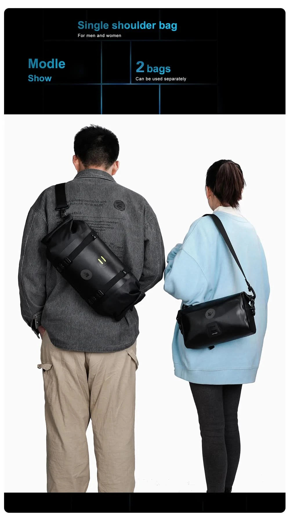 Rhinowalk Bicycle Bag Handlebar Bag Waterproof  Front Tube Cycling Bag MTB Multifunction Portable 12L MTB Road Handlebar Bag