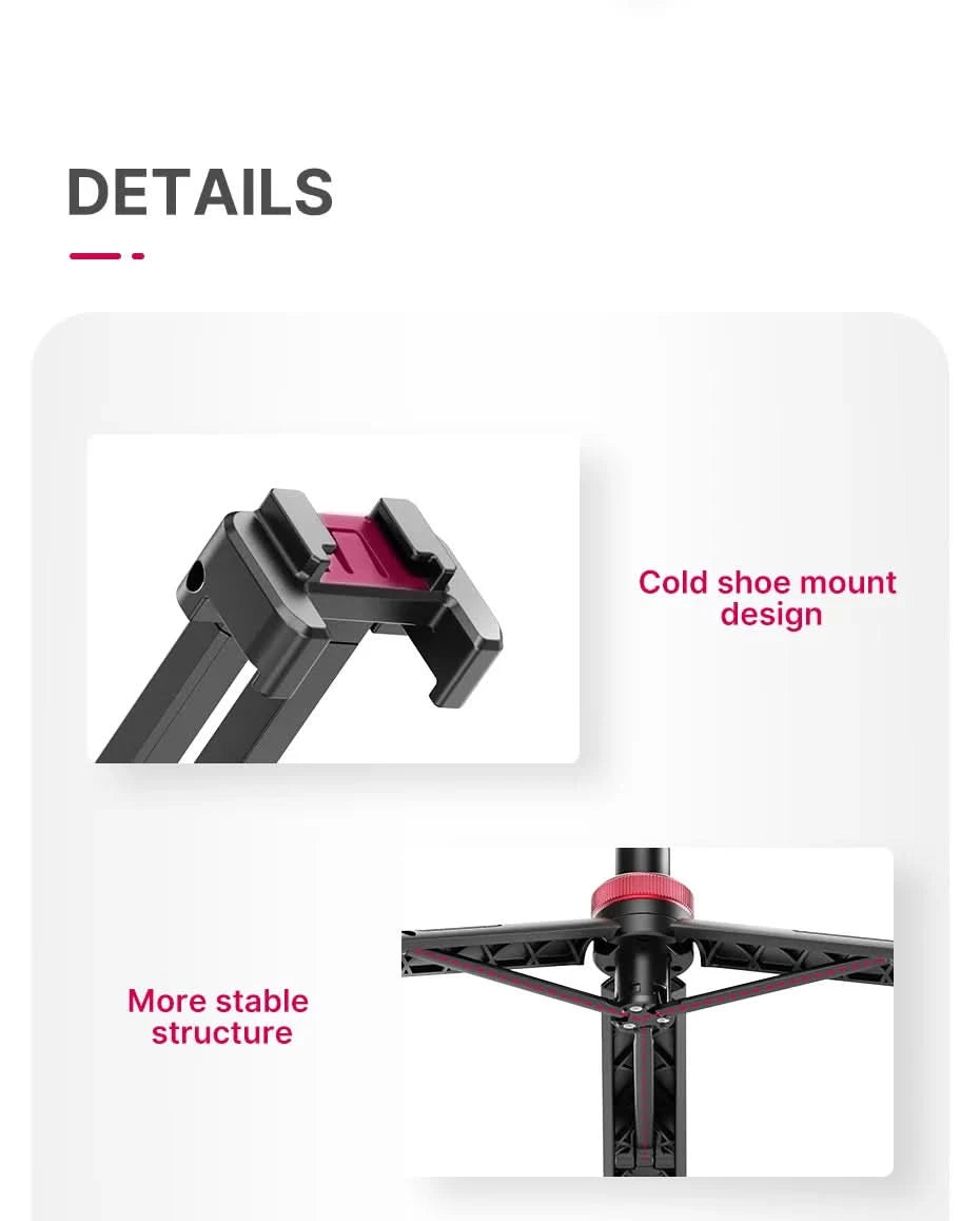 Ulanzi MT-44 Extendable Vlog Livebroadcast Tripod Stand with Phone Mount Holder 42Inch for DSlR SLR Camera GoproSmartphone