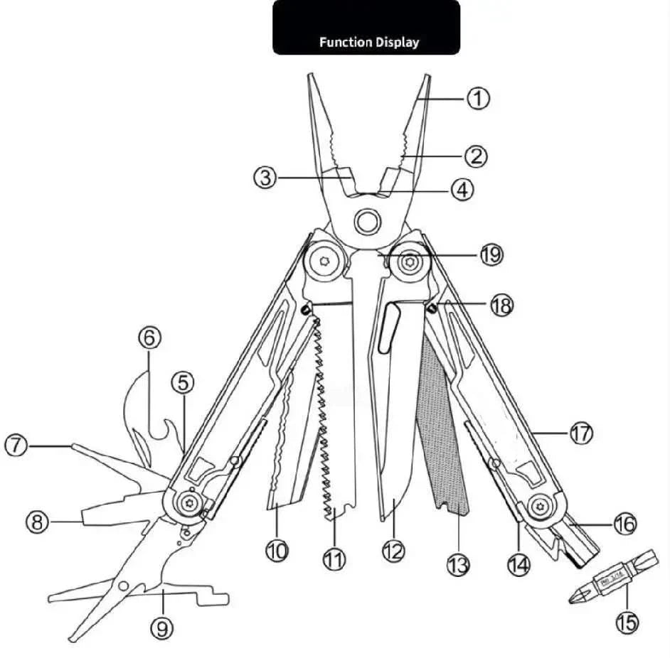 Daicamping DL12 DL1 DL3 DL8 Clip Multifunctional Clamps Folding Knife Tool Multitools Cable Camping Gear Multi Pliers Multi-tool