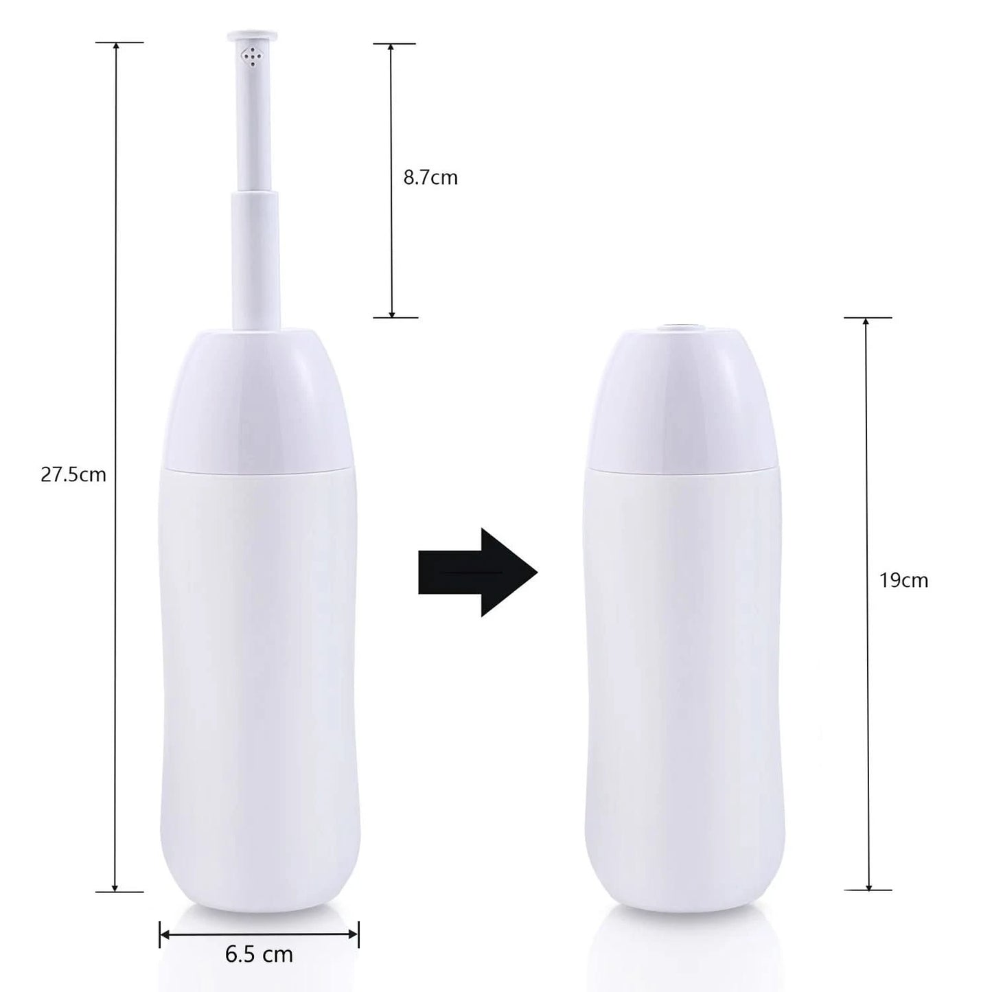 Portable Bidet - Travel Handheld Bidet Bottle with Retractable Spray Nozzle for Hygiene Cleansing Personal Care 400ml With Bag