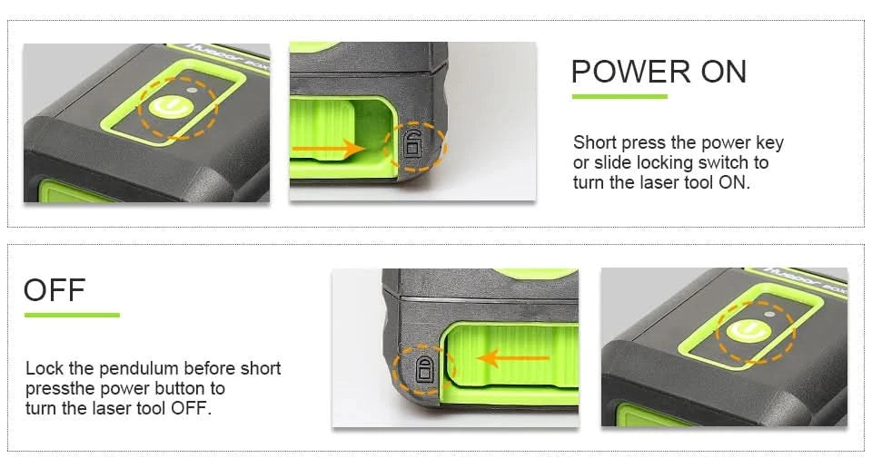 Huepar Box-1G Self-leveling Laser Level  150ft/45m Outdoor Green Cross Line with Vertical Beam Spread Covers of 150°