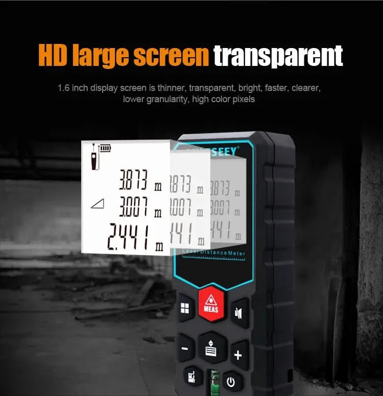 Mileseey Laser Distance Meter Electronic Roulette Laser Digital Tape Rangefinder Trena Metro Laser Range Finder  Measuring Tape