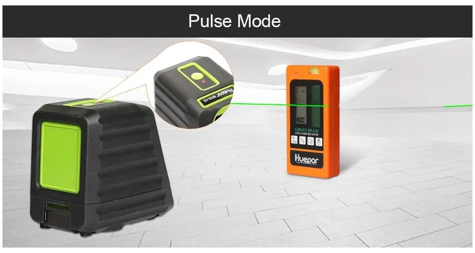 Huepar Box-1G Self-leveling Laser Level  150ft/45m Outdoor Green Cross Line with Vertical Beam Spread Covers of 150°