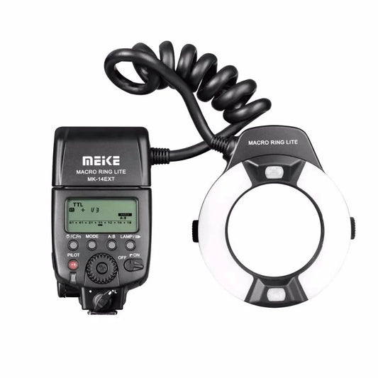 MEIKE MK-14EXT-N Ringblitz Leuchte Speedlite GN14 für Nikon D80 D300S D600 D700 D800 D800E D3000 D3100 D3400 D5000 D5100 D7000