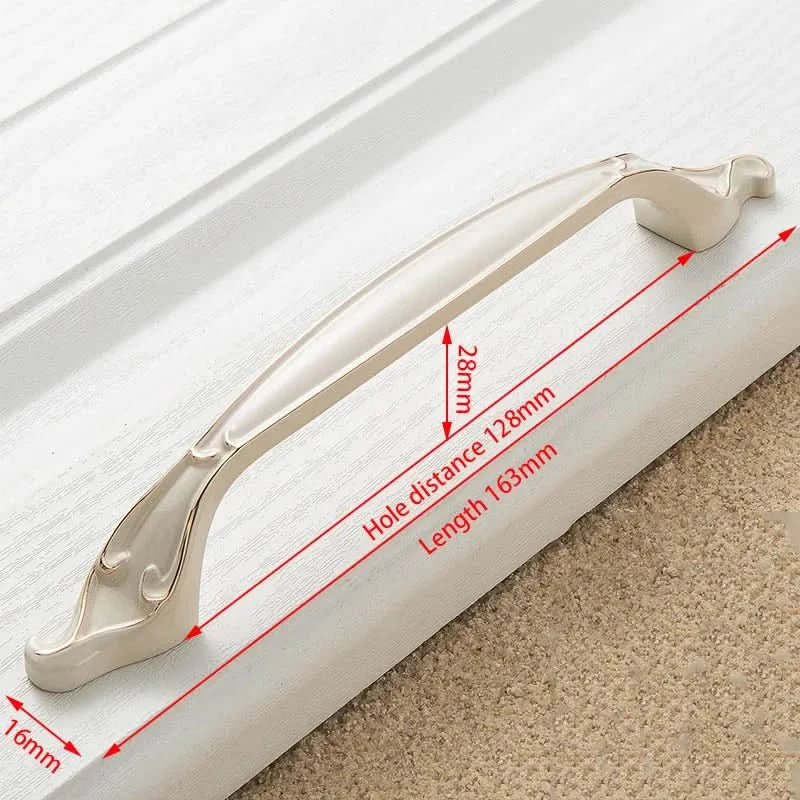 KAK Zinc Aolly Ivory White Cabinet Handles Kitchen Cupboard Door Pulls Drawer Knobs European Fashion Furniture Handle Hardware