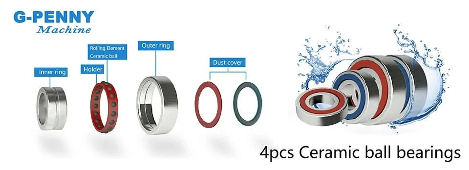 G-Penny Original 2.2kw ER20 Water Cooled Spindle Motor 80*230mm 220v / 380v 4pcs 7series Ceramic Bearings 0.01mm Longer Type