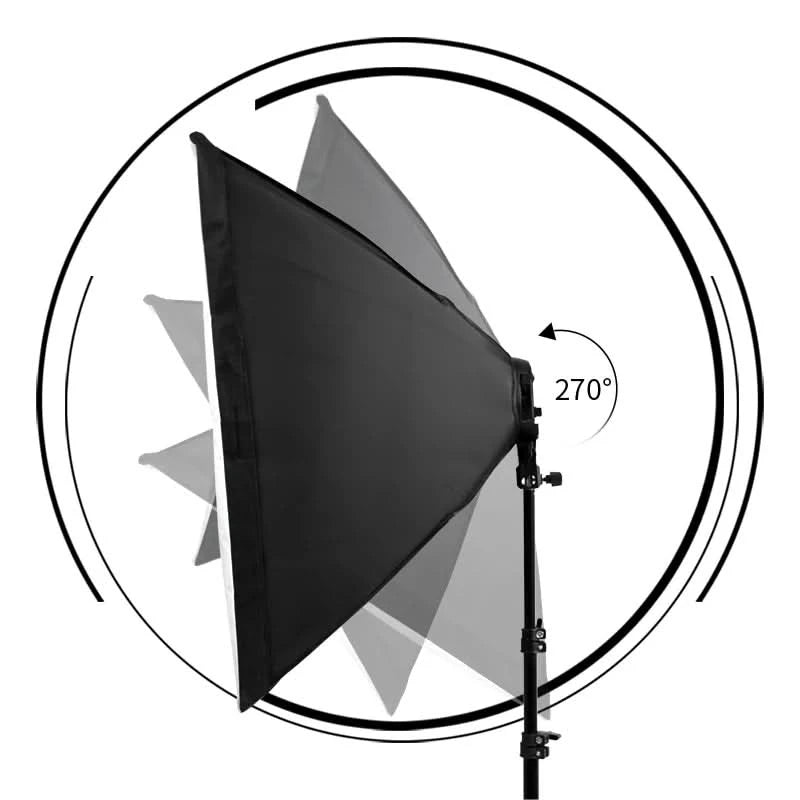 SH Photo Studio Softbox Light Kit Photographic Equipment Four Lamp Holders Continuous Light System With E27 Bulb Accessories