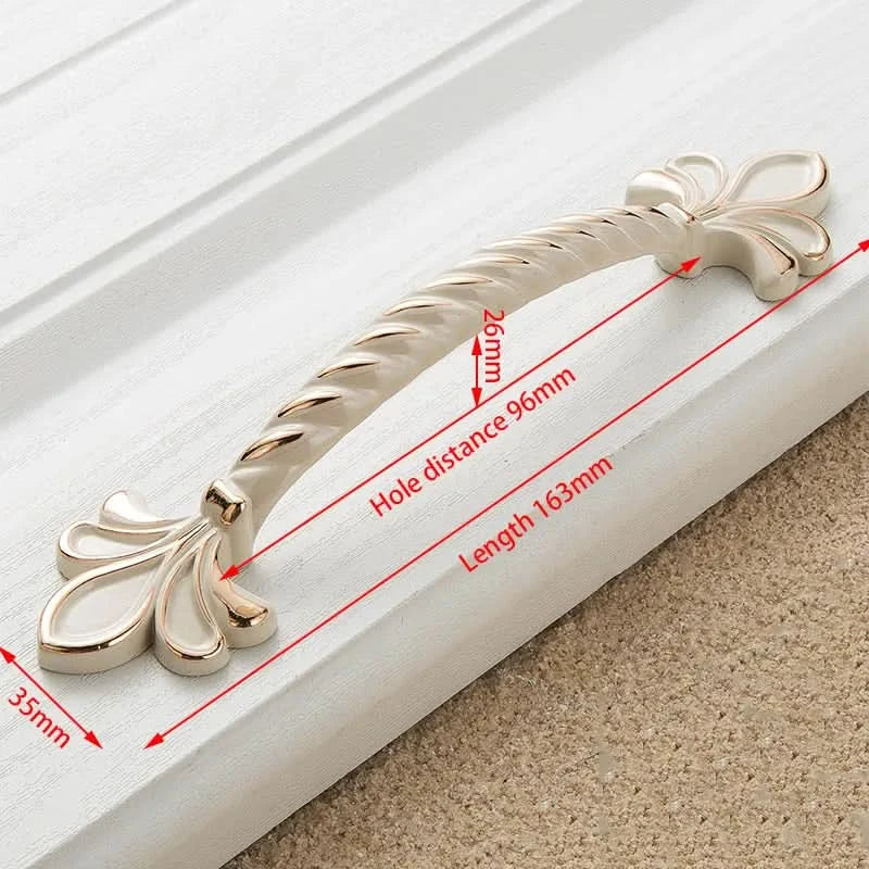 KAK Zinc Aolly Ivory White Cabinet Handles Kitchen Cupboard Door Pulls Drawer Knobs European Fashion Furniture Handle Hardware