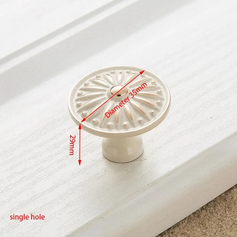 KAK Zinc Aolly Ivory White Cabinet Handles Kitchen Cupboard Door Pulls Drawer Knobs European Fashion Furniture Handle Hardware