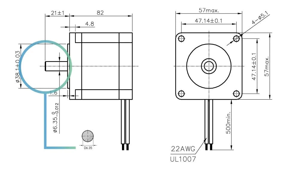 NEMA 23 CNC Stepper motor 57x82mm 3A 2.2N.m D=8mm 6.35mm 315Oz-in Nema23 CNC Router Engraving milling  machine 3D printer