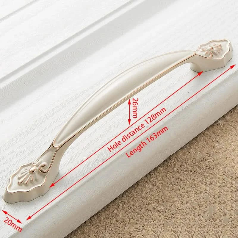 KAK Zinc Aolly Ivory White Cabinet Handles Kitchen Cupboard Door Pulls Drawer Knobs European Fashion Furniture Handle Hardware