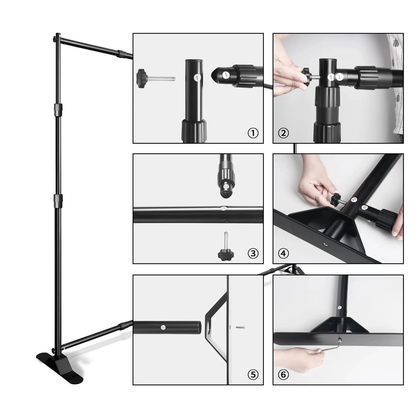 SH Double-Crossbar Backdrop Background Stand Frame Support System For Photography Photo Studio Video Muslin Green Screen