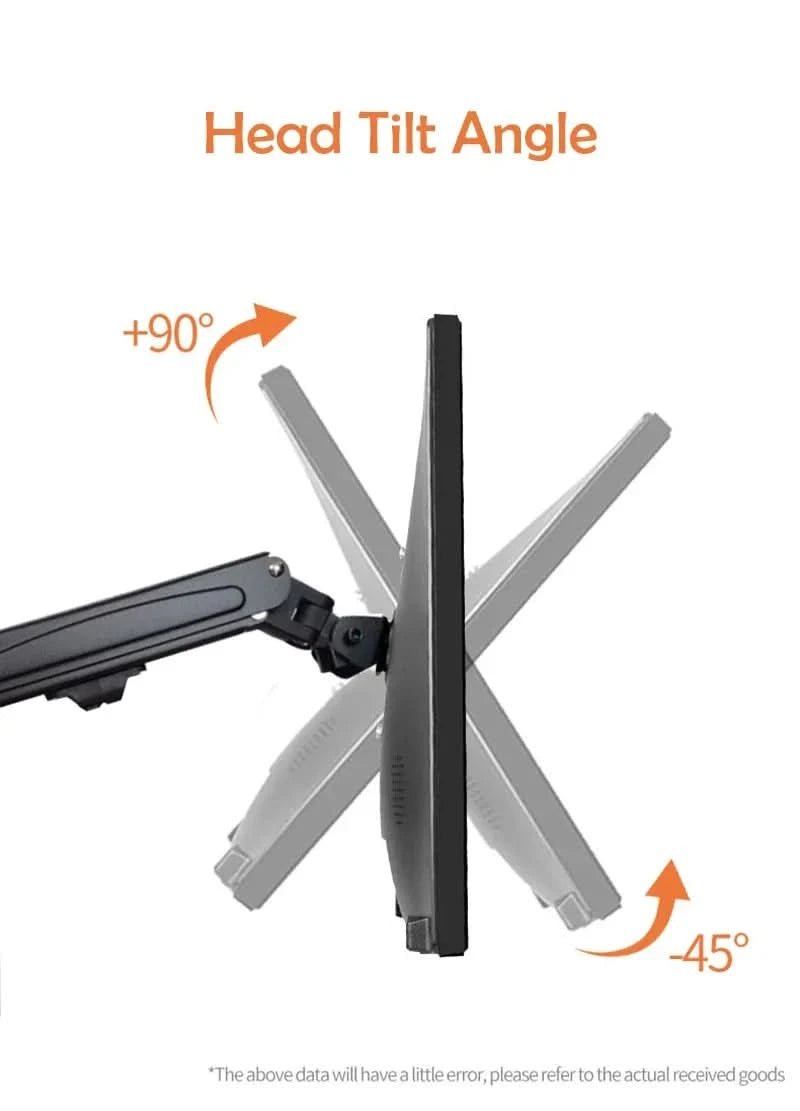 Hyvarwey G08-24 Dual Monitor Desktop Mount Bracket for 13 to 27-Inch LCD Screens Rotate & Tilt Adjust Two-Arm Desk Stand Support