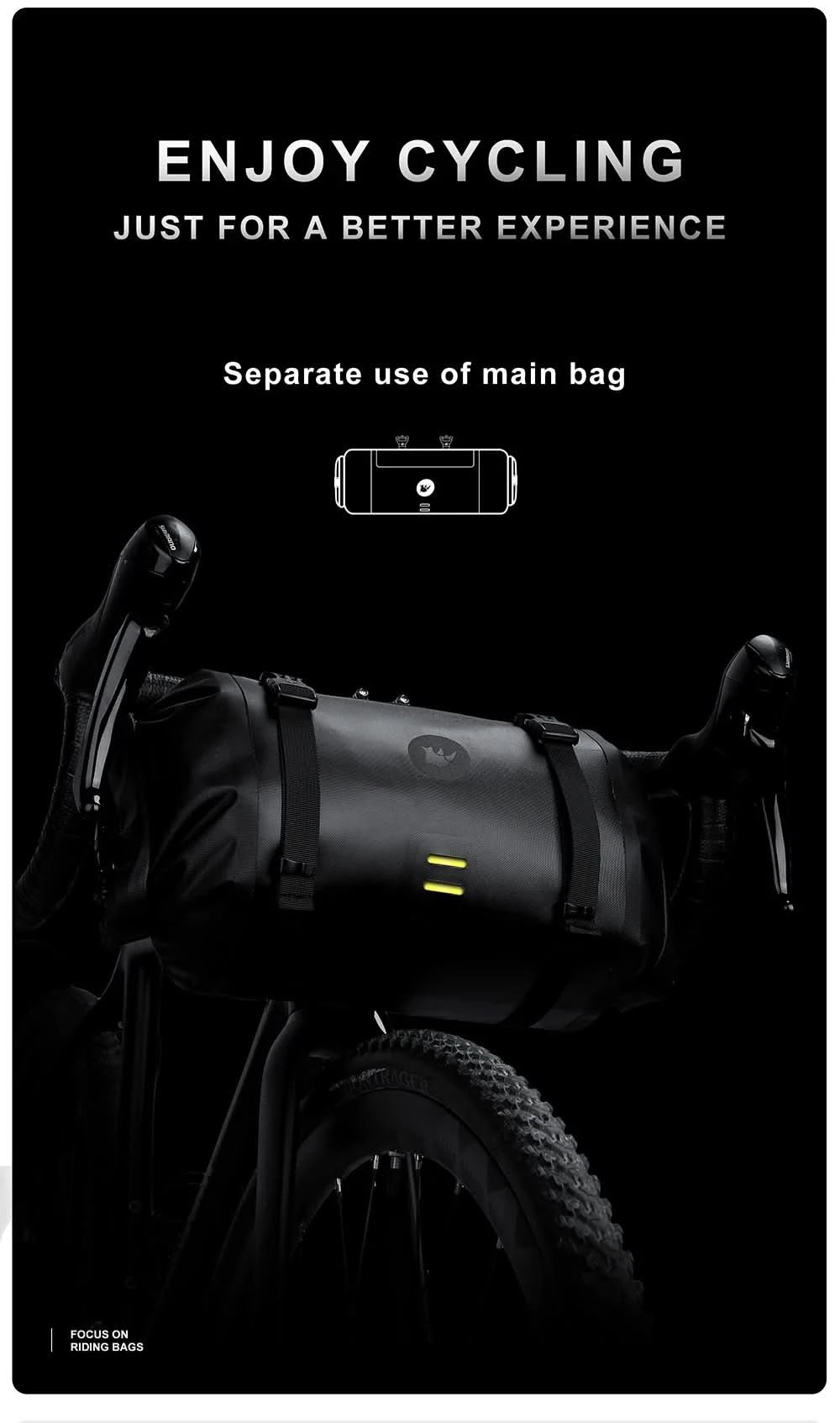 Rhinowalk Bicycle Bag Handlebar Bag Waterproof  Front Tube Cycling Bag MTB Multifunction Portable 12L MTB Road Handlebar Bag