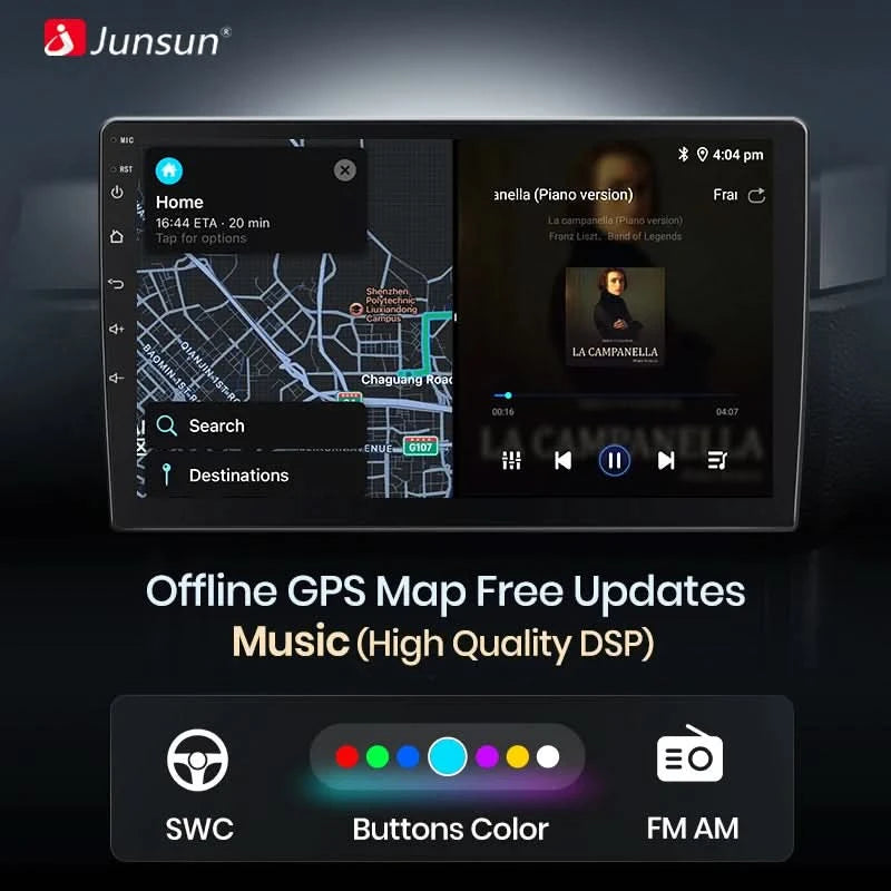 Junsun V1 EU Stock Wireless CarPlay Android Auto Car Radio Navigation for Renault Megane 2 2002-2009 Accessories Navigation 2007
