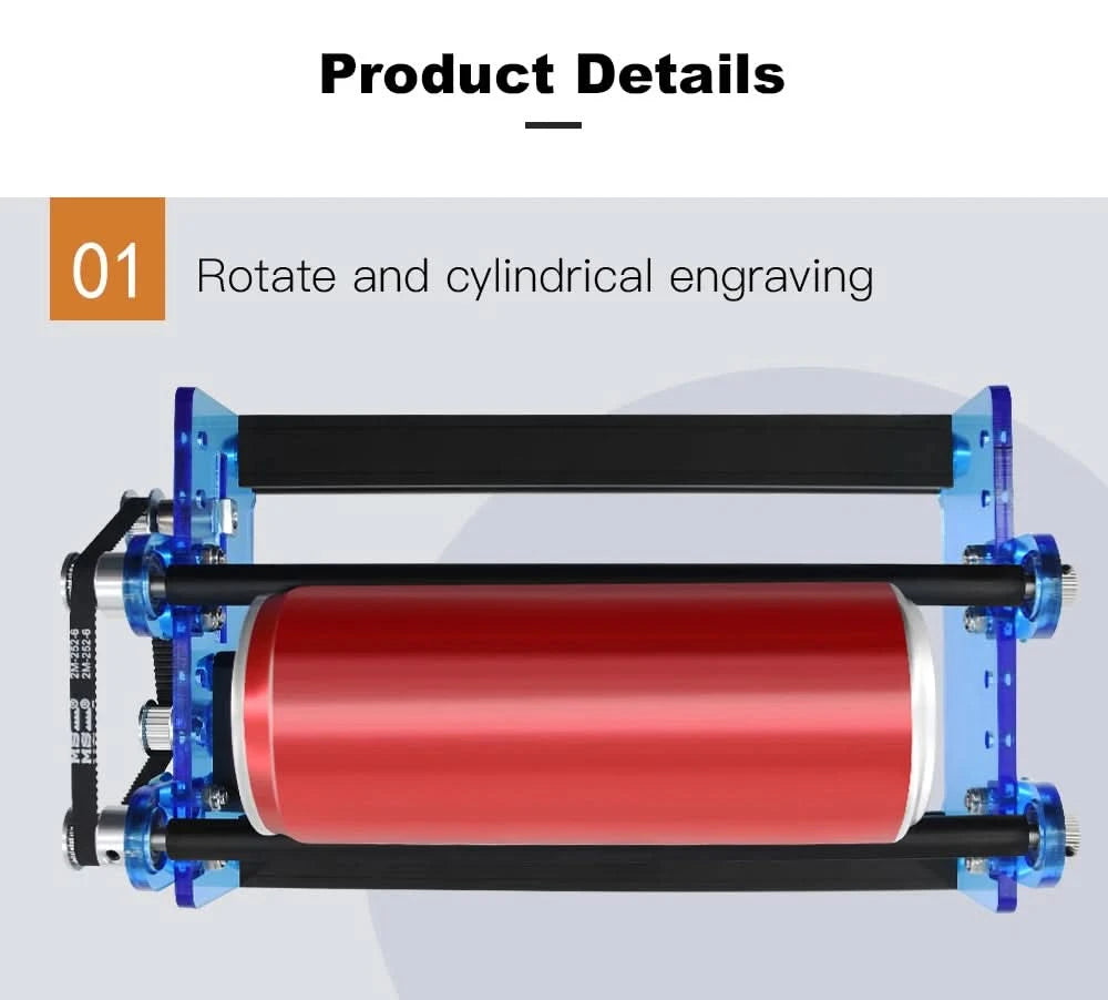 CNC Laser Engraving Machine 3D Printer Y-axis Rotary Roller Engraving Module for TTS TT-5.5S Engraving Cylindrical Objects Cans