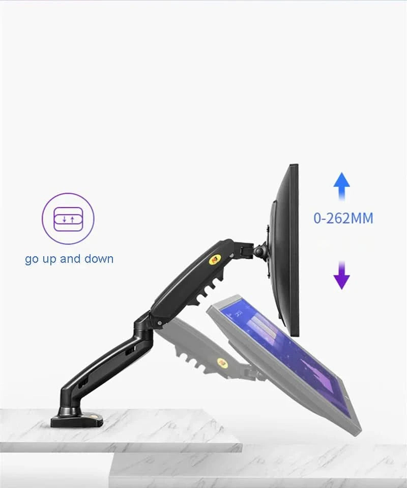 White Color Dual Arm Monitor Support 17-30 Inch  Mount Bracket Holder Load 2-9 Kgs Each NB F160