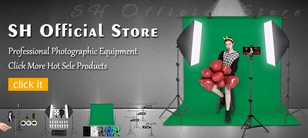 SH Photo Studio Softbox Light Kit Photographic Equipment Four Lamp Holders Continuous Light System With E27 Bulb Accessories