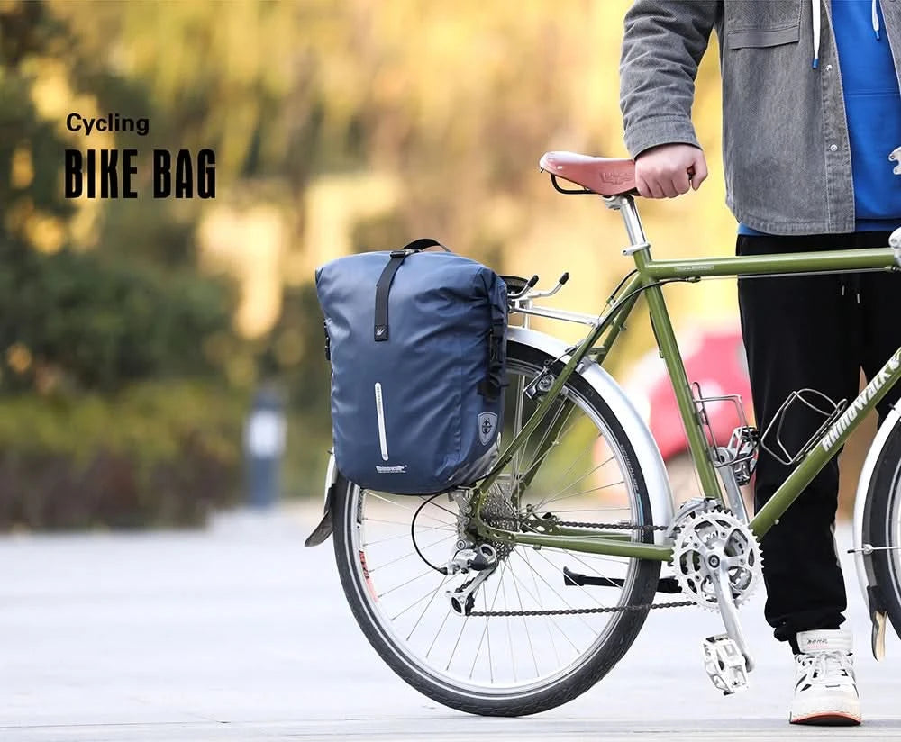 Rhinowalk Bicycle bag&Pannier 100% Fully Waterproof 27L Big Bike Bag capacity Multifunctional Rear Rack Pannier Bag Cycling Bags