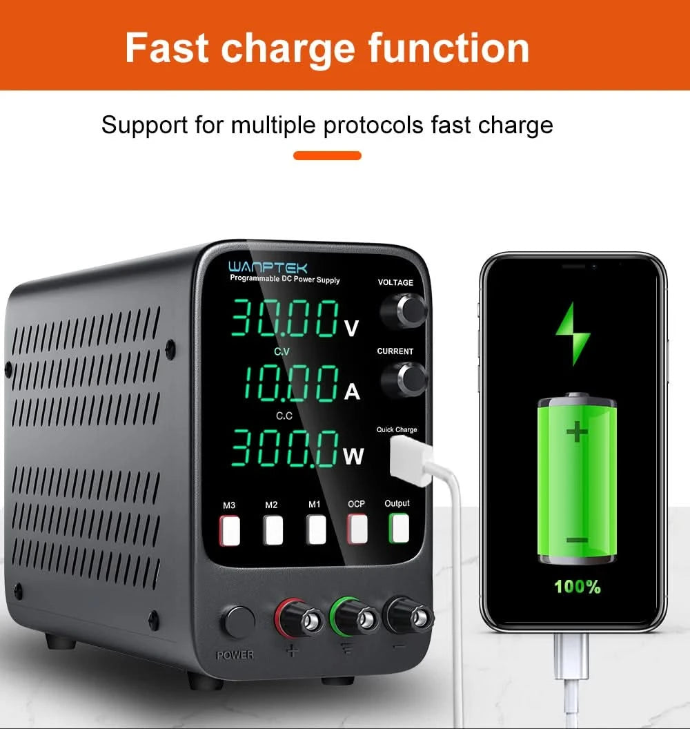 Wanptek Adjustable DC power supply 30V 10A 60V 5A Lab Bench Power Source Stabilized Power Supply Voltage Regulator Switch 220V