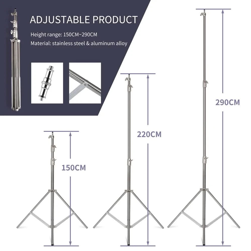 2/2.8M Stainless Steel Aluminum Alloy Tripod Foldable Light Stand Tripod Photography C-Stand For Spot Light Softbox Photo Studio