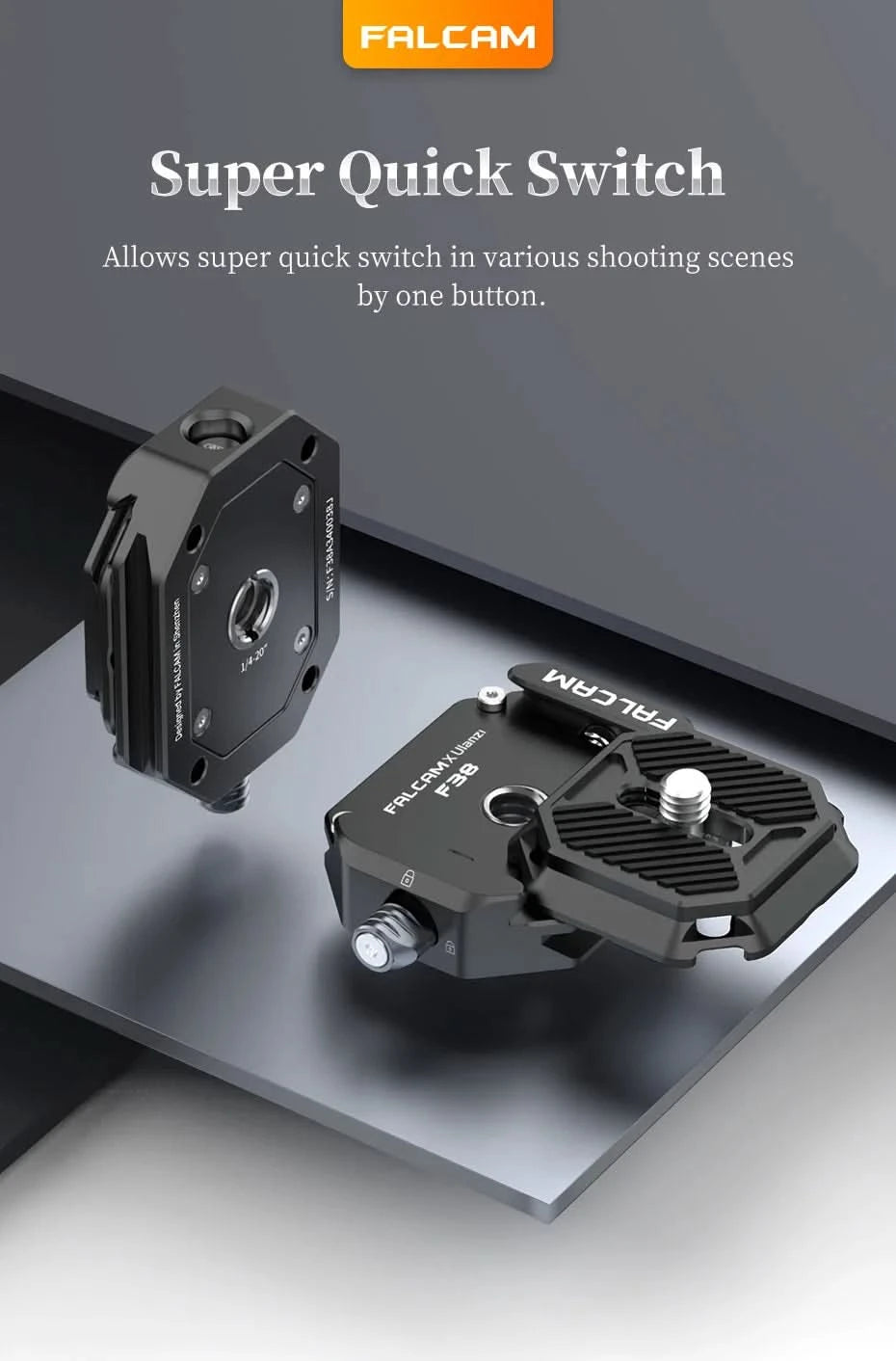 Ulanzi FALCAM F38 Universal Arca-Swiss Slot Quick Release System Plate Clamp Quick Switch Kit for DSLR Camera Gimbal Tripod