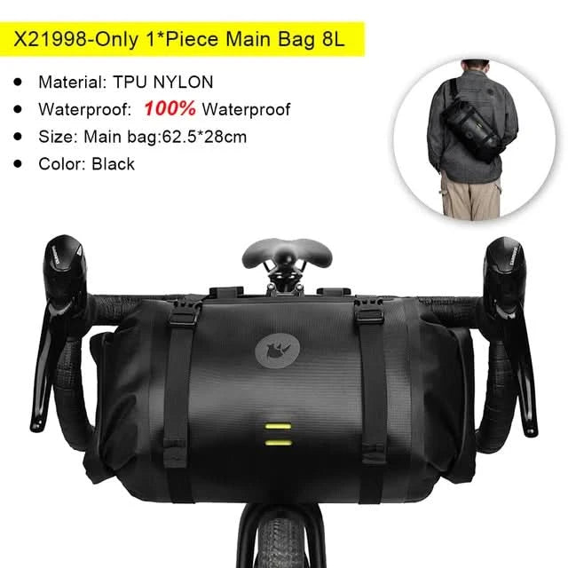 Rhinowalk Bicycle Bag Handlebar Bag Waterproof  Front Tube Cycling Bag MTB Multifunction Portable 12L MTB Road Handlebar Bag
