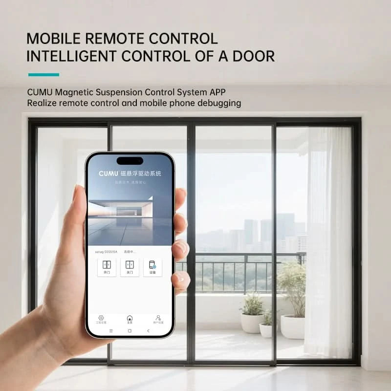 Modern Automatic Silent Electric Sliding Door Unit Magnetic Suspension Household Induction Door Track Smart Electric Apartment