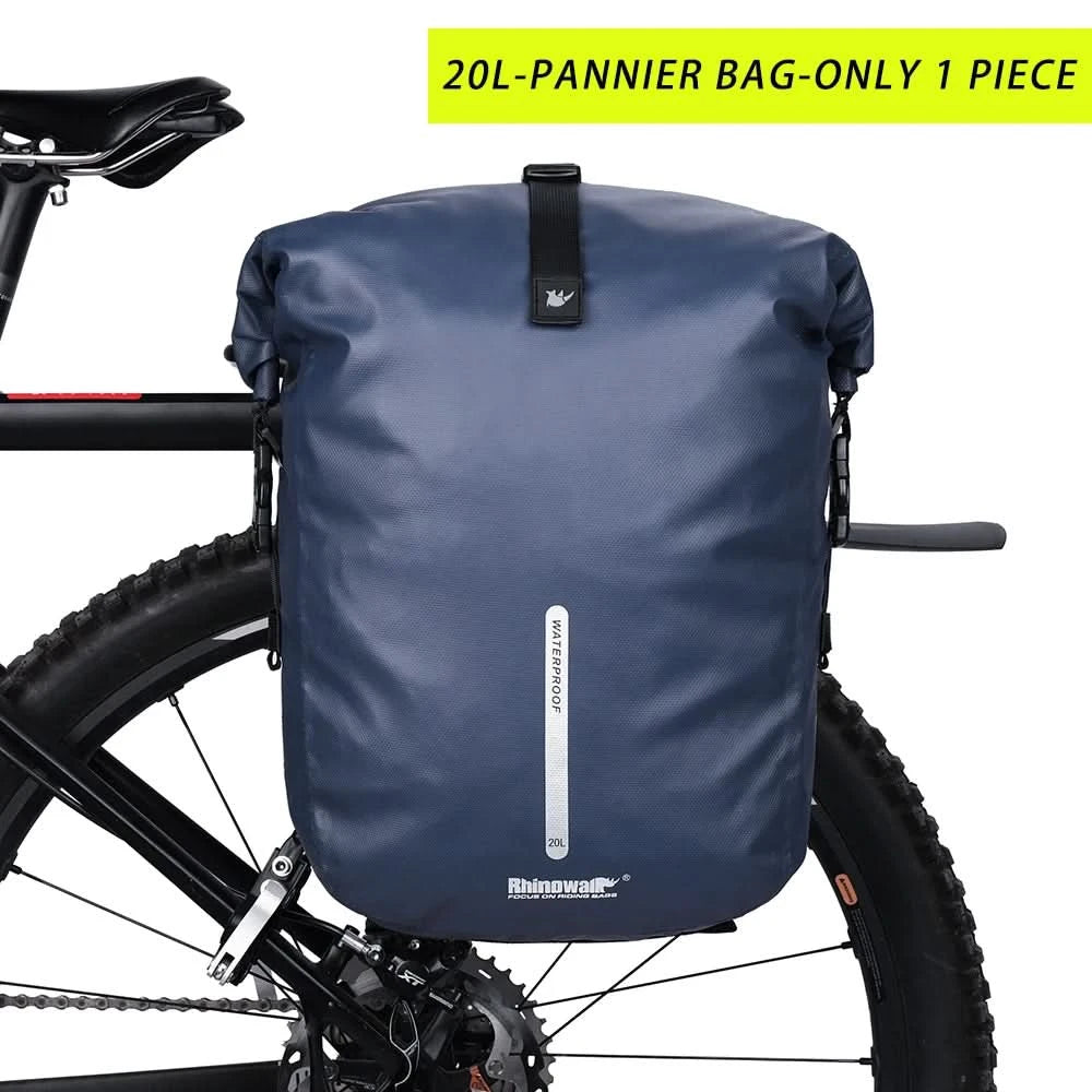 Rhinowalk Bicycle bag&Pannier 100% Fully Waterproof 27L Big Bike Bag capacity Multifunctional Rear Rack Pannier Bag Cycling Bags