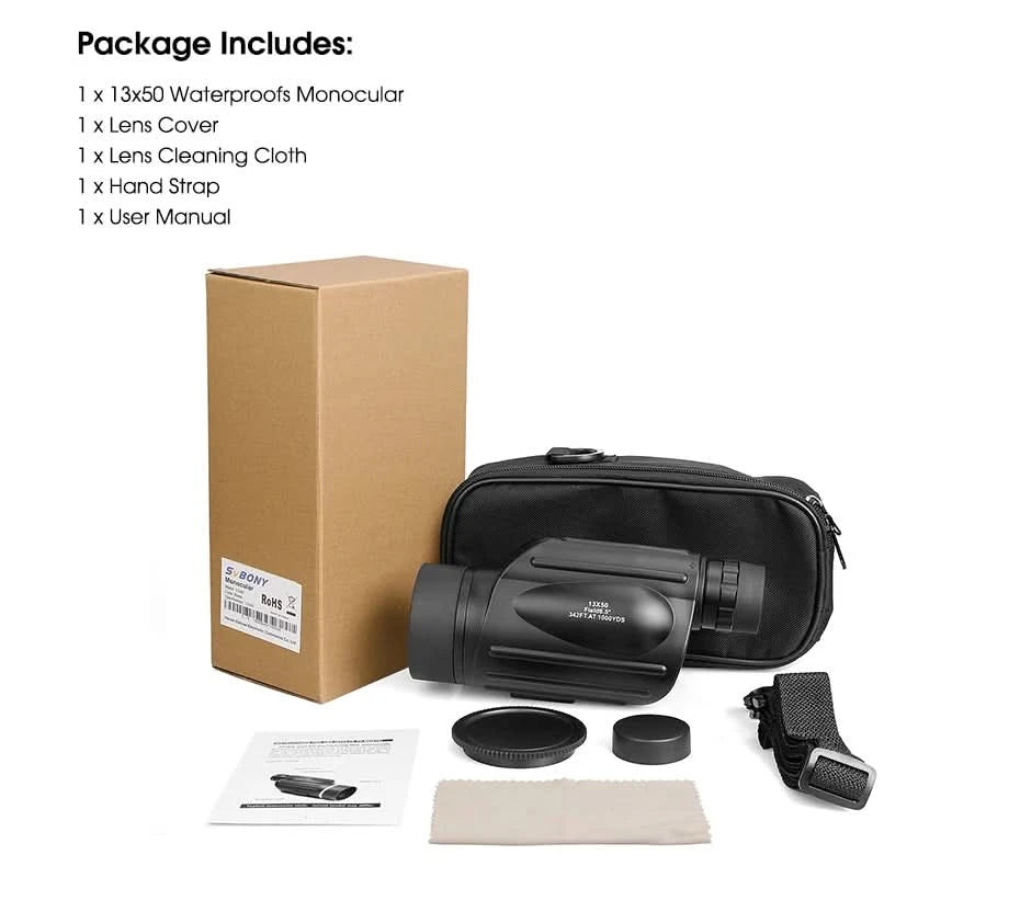 Svbony Telescope SV49 13x50 Monocular Powerful,Professional Monoculars,Waterproof,camping Equipment,for travel and hunting