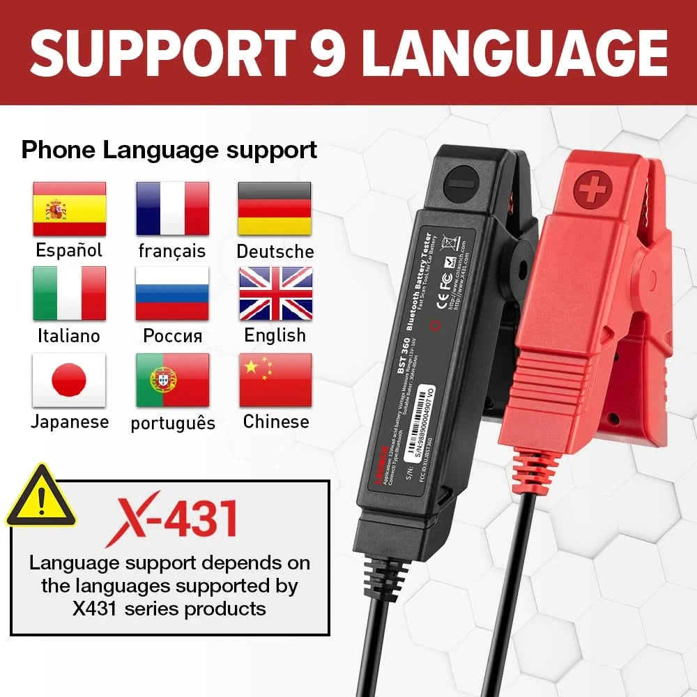 USA EU Warehouse LAUNCH BST360 Car Battery Tester Cranking Test Load Test 12V Battery Analyzer