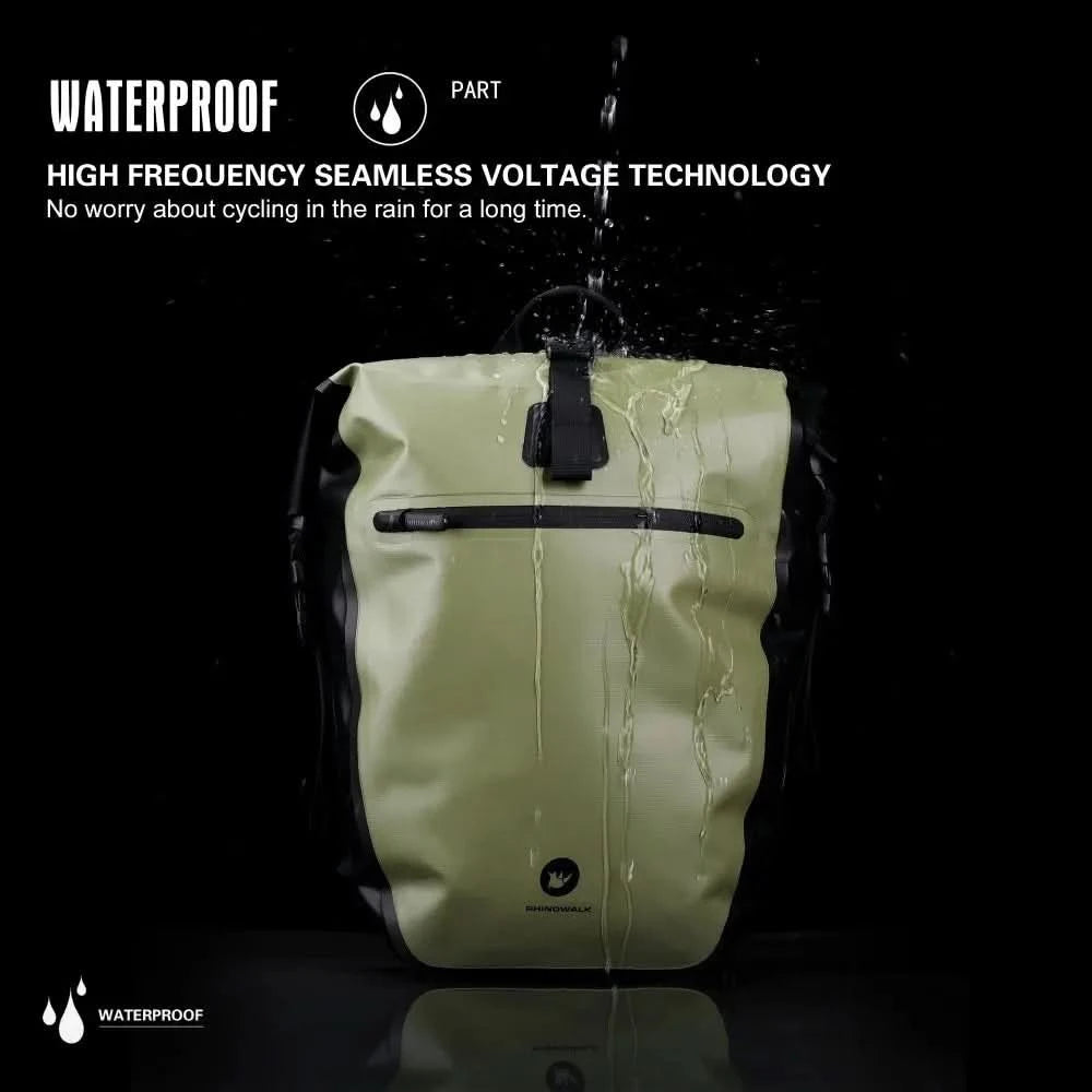 Rhinowalk Bicycle bag&Pannier 100% Fully Waterproof 27L Big Bike Bag capacity Multifunctional Rear Rack Pannier Bag Cycling Bags