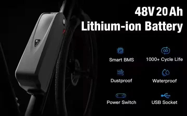 EU US Stock 48V 20ah Electric Bicycle Battery 36V 48V 52V 13Ah 15ah 20Ah for E-bike Scooter Lithium Ion Packs