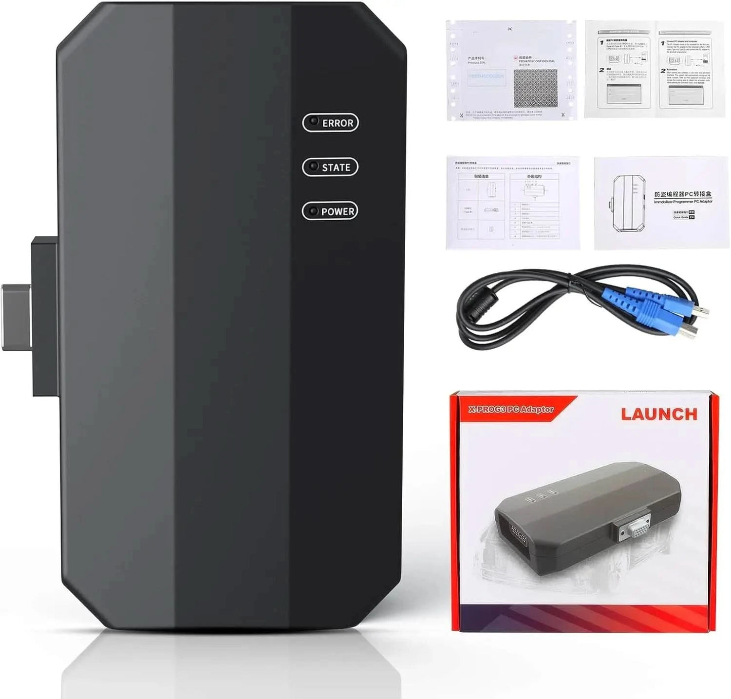 LAUNCH X431 X-PROG3 PC Adaptor with 1-Year Warranty Reads/Writes On-Board EEPROM Chip Data for IMMO E-C-U Programming Work