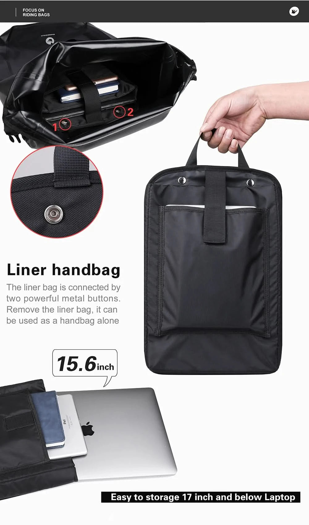 Rhinowalk Bicycle bag&Pannier 100% Fully Waterproof 27L Big Bike Bag capacity Multifunctional Rear Rack Pannier Bag Cycling Bags