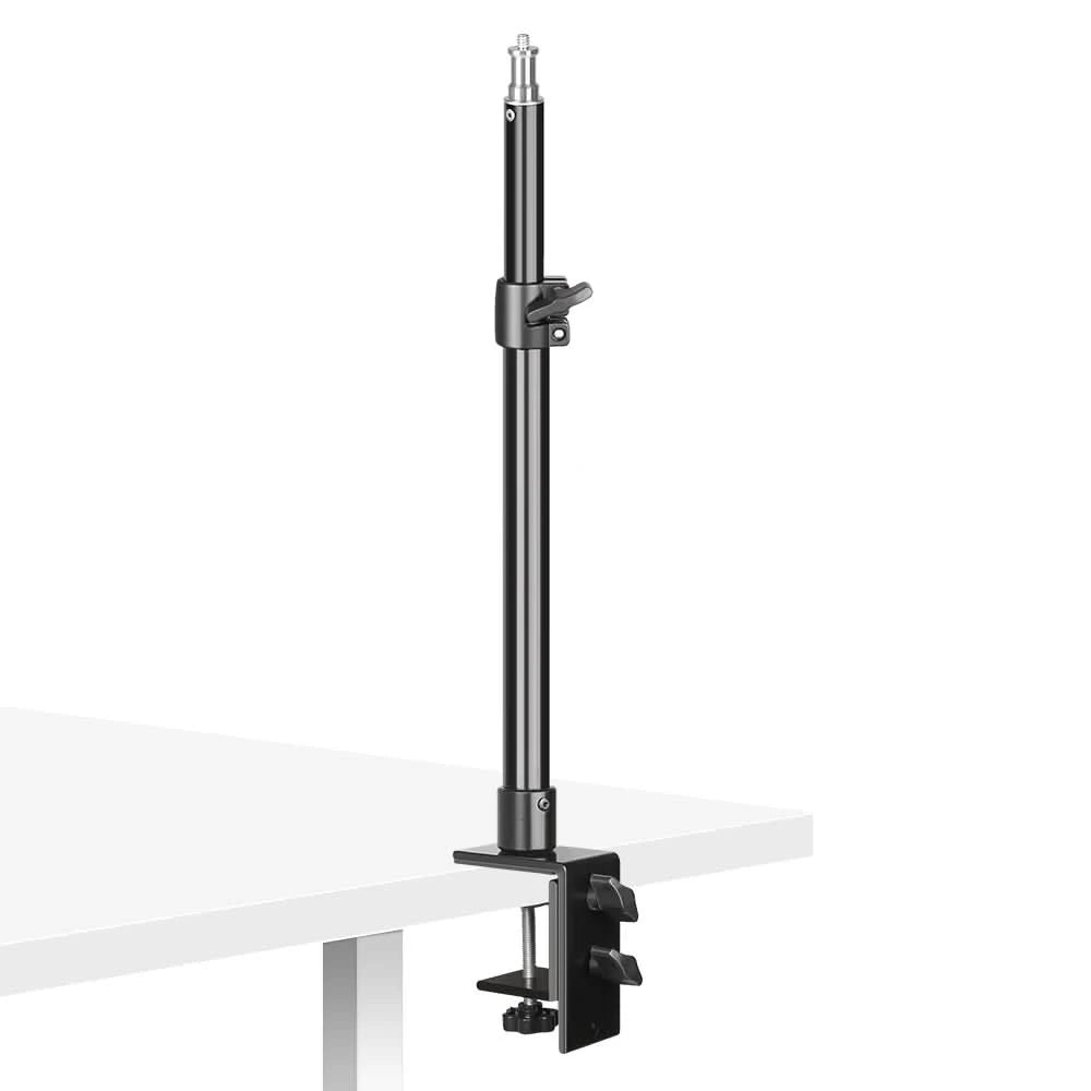 SH C-clamp Light Tripod Desktop Light Stand With 1/4" Ball Head Adjustable Tabletop Bracket Stand For Camera, Ring Light