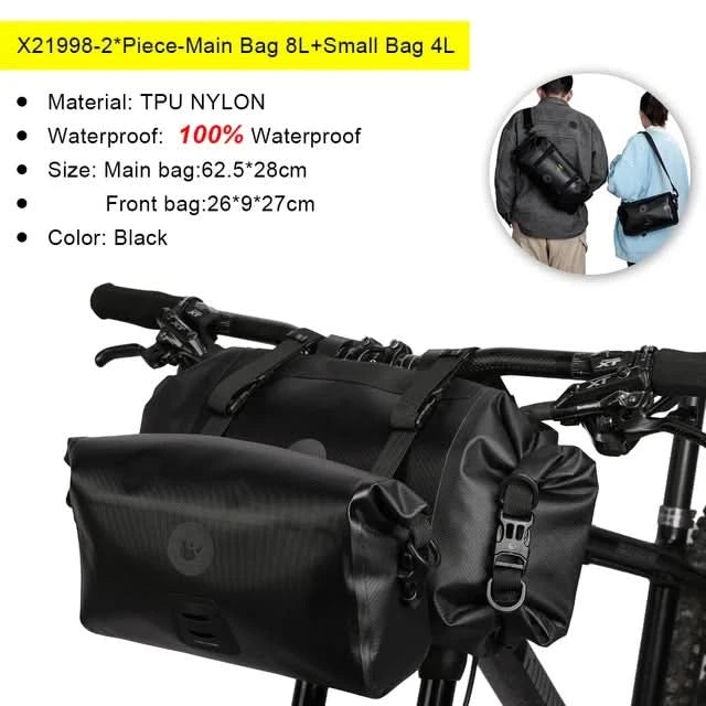 Rhinowalk Bicycle Bag Handlebar Bag Waterproof  Front Tube Cycling Bag MTB Multifunction Portable 12L MTB Road Handlebar Bag