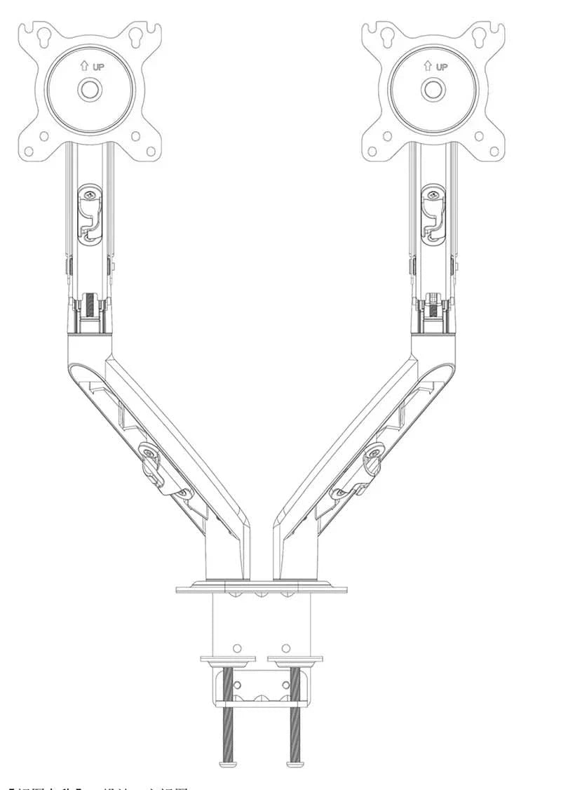 Hyvarwey G08-24 Dual Monitor Desktop Mount Bracket for 13 to 27-Inch LCD Screens Rotate & Tilt Adjust Two-Arm Desk Stand Support