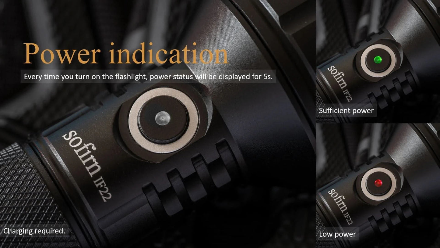 Sofirn IF22A TIR Optics 2100lm LED Flashlight Rechargeable 21700 USB C Powerful EDC Light Torch Outdoor Lantern for Fish