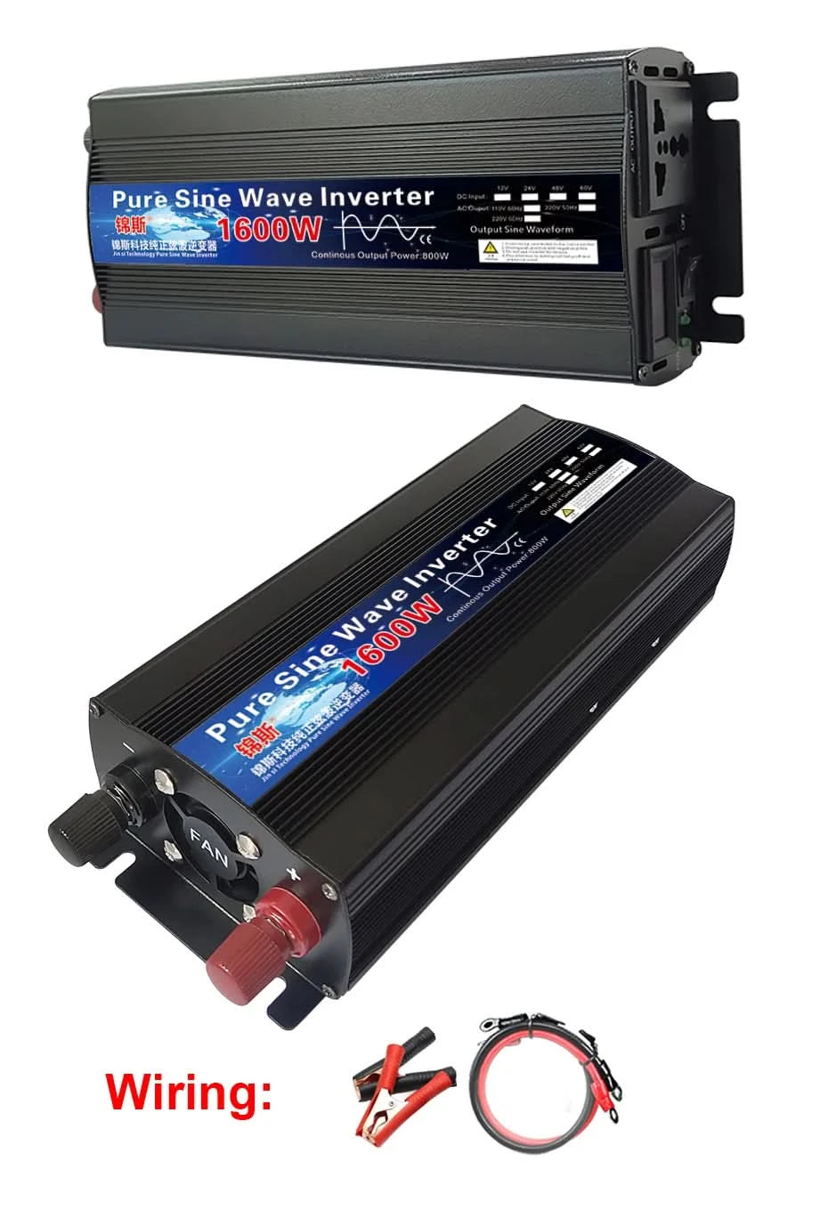 Pure Sine Wave Inverter 12V 24V 110V 220V 1000w 2000w 2600w Inversor 12V 48V to 220V Power Solar Inverter Converter LED Display
