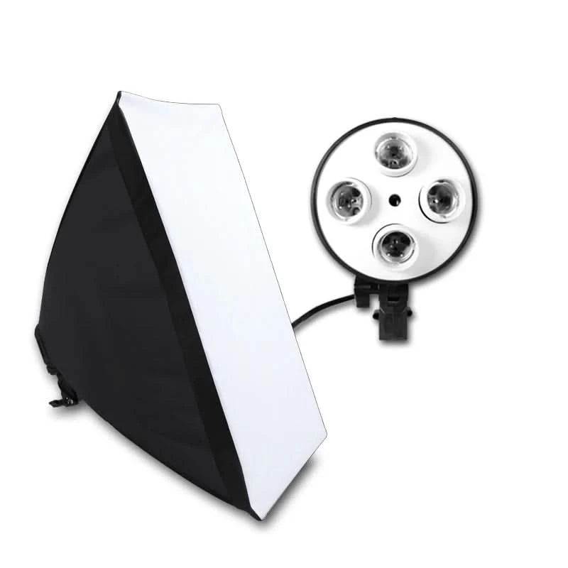 SH Photo Studio Softbox Light Kit Photographic Equipment Four Lamp Holders Continuous Light System With E27 Bulb Accessories