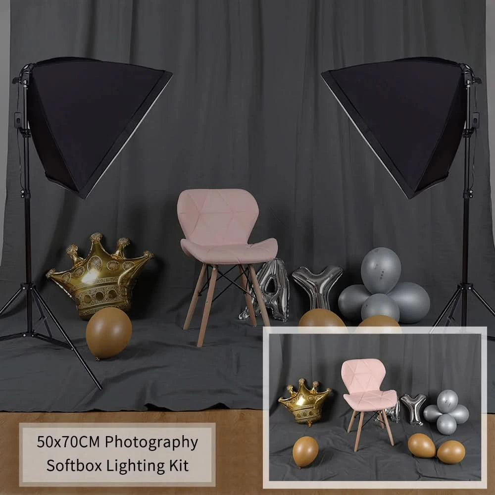 Studio Kit Photo Softbox Light Box Lighting Single Led Lamp with Tripod Photography Shooting Soft Box Flash E27 Accessories