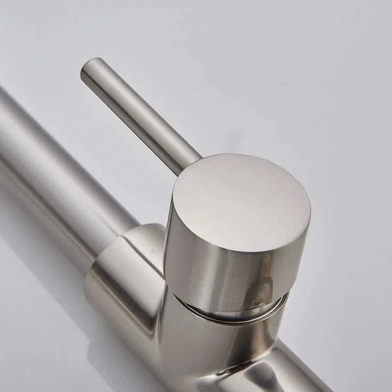 Brushed Nickel Spring Pull Down Kitchen Faucets Stream Spray Head Hot Cold Water Tap Brass Rotation Kitchen Mixer Tap Crane