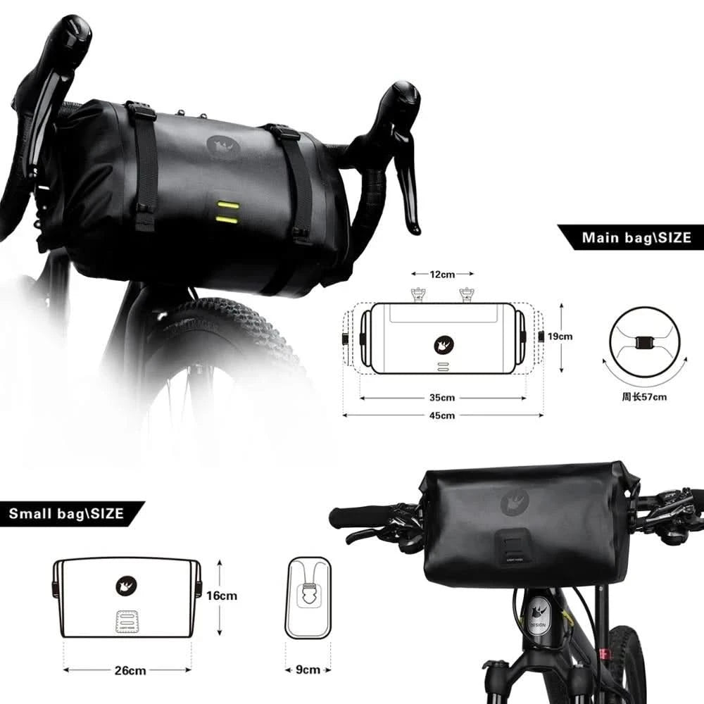 Rhinowalk Bicycle Bag Handlebar Bag Waterproof  Front Tube Cycling Bag MTB Multifunction Portable 12L MTB Road Handlebar Bag