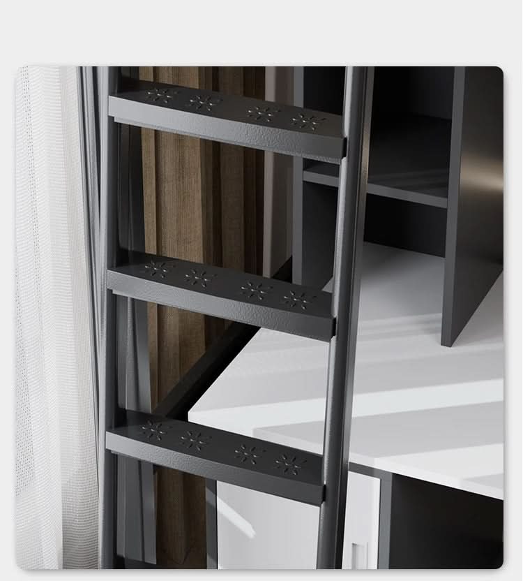 Upper Bed Lower Table Combined Bed College Dormitory Elevated Bed Small Apartment Household Wrought Iron Bed Apartment Bed