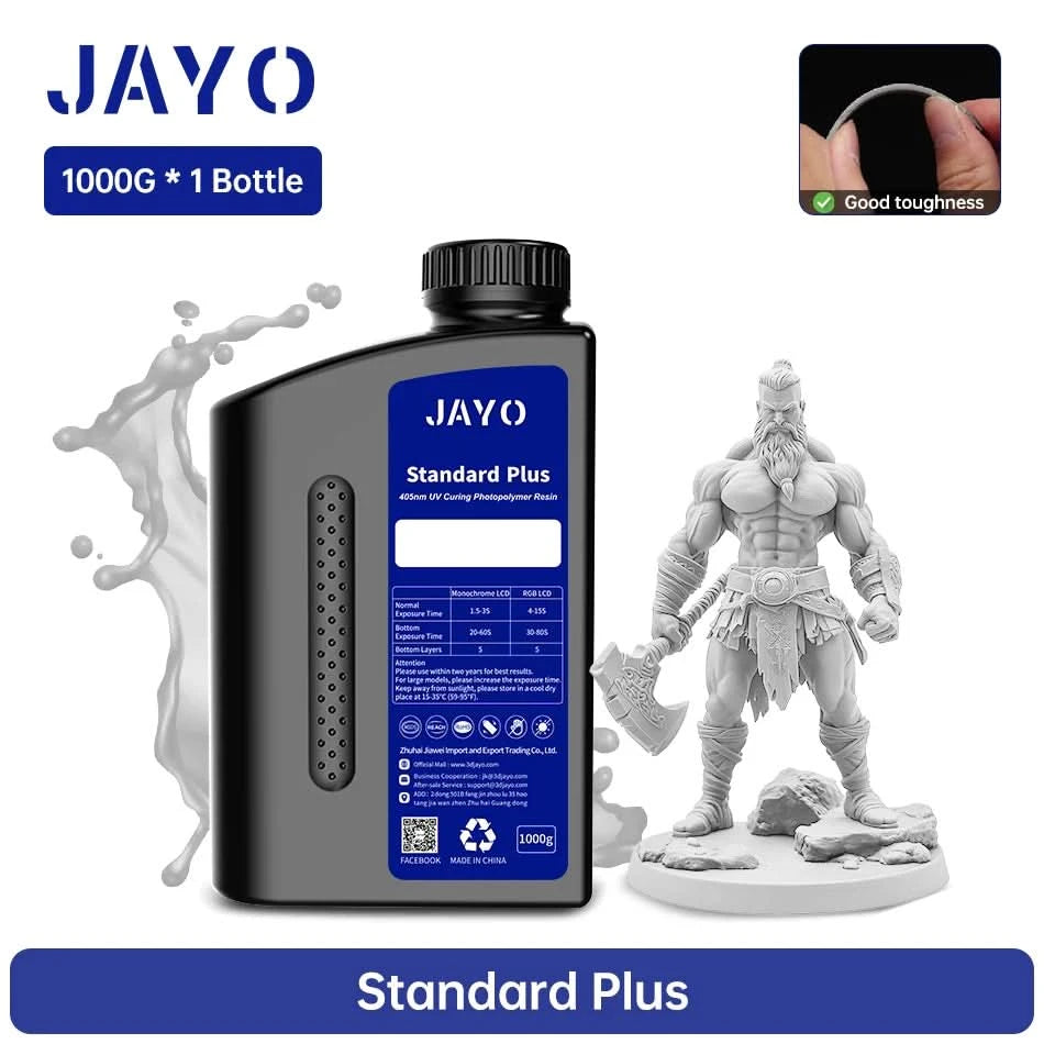 JAYO UV Resin ABS Like/Standard/Plant based/Nylon Like/Water-Wash 1KG 405nm Liquid Rapid UV Curing For LCD 3D Printing Material